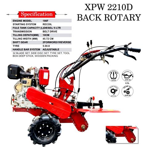 F Hp Xtra Power D Back Rotary Weeder Tiller For Inter