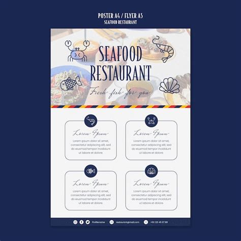 Plantilla De Restaurante De Mariscos De Dise O Plano Archivo Psd Premium