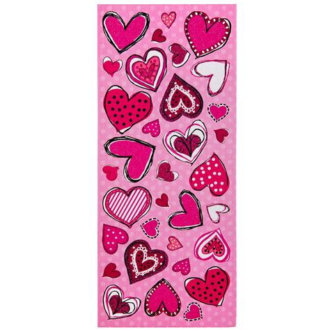 Pink Heart Glitter Stickers Hobby Lobby 548719