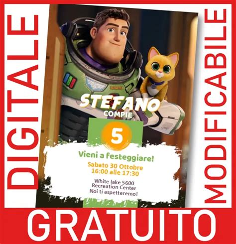 Gratuito Invito Buzz Lightyear Modificabile E Personalizzabile