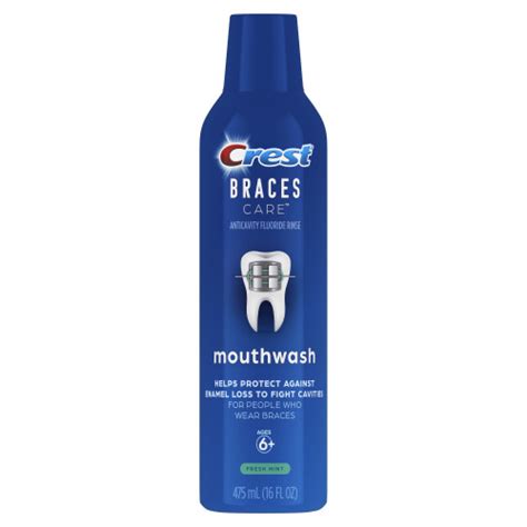 Crest Braces Care Mouthwash Fresh Mint 16 Fl Oz For