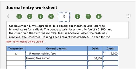 Solved Journal Entry Worksheet