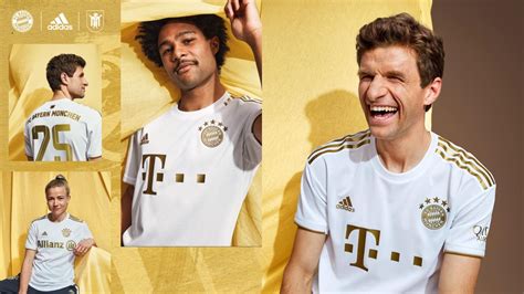 Pure White With Gold Details Bayerns Away Kit