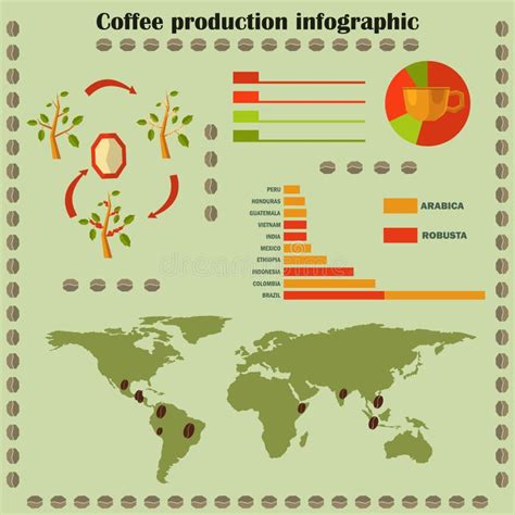 Produzione Del Caff E Consumo Infographic Illustrazione Vettoriale