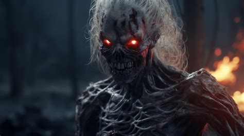 Premium AI Image | Scary Realistic Zombie With Red Eyes In Unreal ...