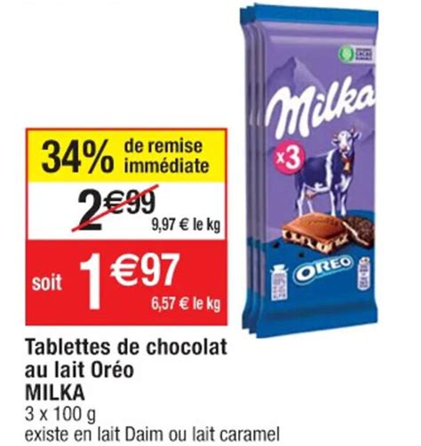 Promo Tablettes De Chocolat Au Lait Or O Milka Chez Cora