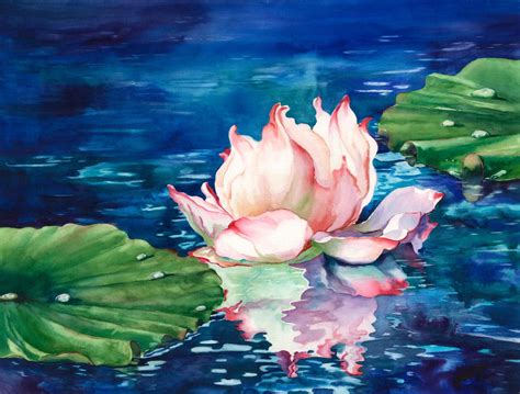 Christine Waara Watercolor Art Flower Painting Lotus Flower Art