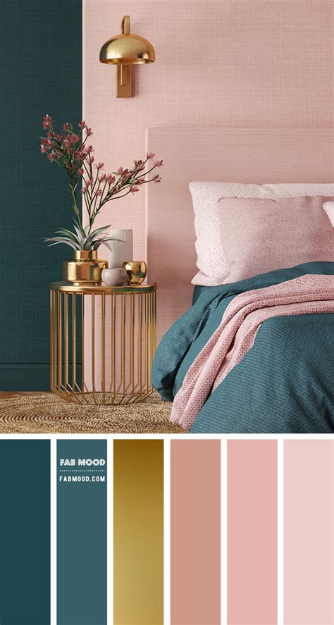 Peach And Teal Bedroom With Gold Accessories Bedroom Color