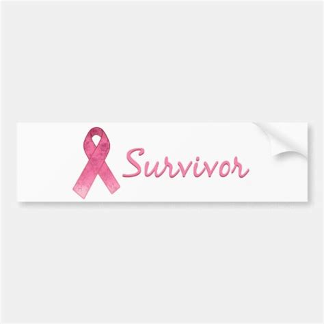 Pink Ribbon Survivor Bumper Sticker | Zazzle