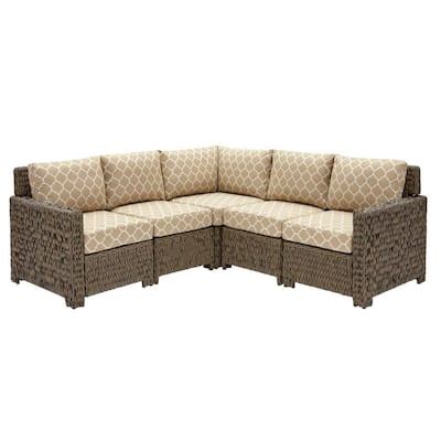 Hampton Bay Laguna Point Brown Wicker Outdoor Patio Chaise Lounge With