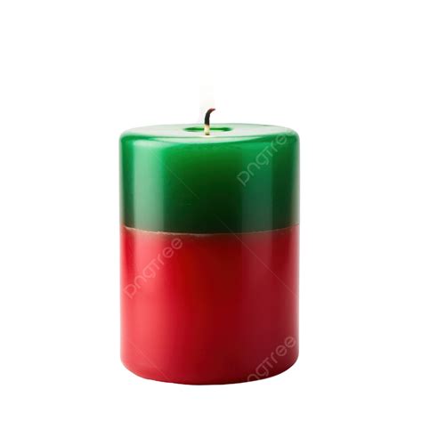 Candle Christmas Green And Red Color Red Decoration Christmas Png