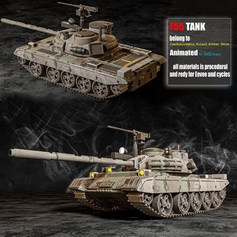 Tank t55 | Military Vehicles models | BlenderKit