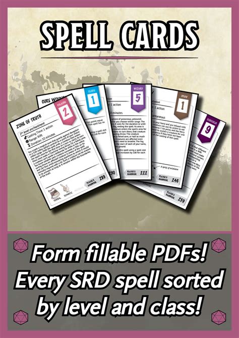 Dandd Spell Card Templates Templates Example Templates Example