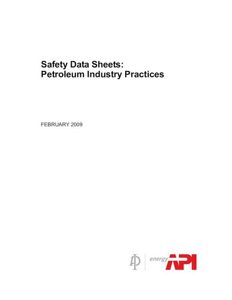 PDF Safety Data Sheets Petroleum Industry Practices API DOKUMEN TIPS