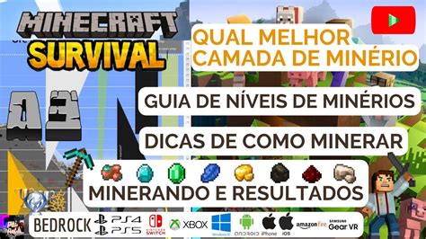 Minecraft Survival Melhor camada de minério Guia de Níveis Dicas