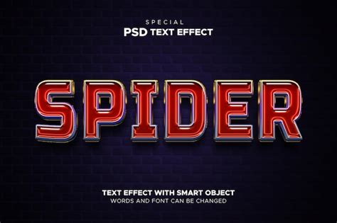 Premium Psd Spider Text Effect 3d Editable Style Hero