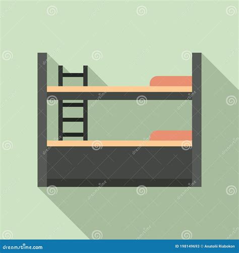 Interior Bunk Bed Icon Flat Style Stock Vector Illustration Of Empty