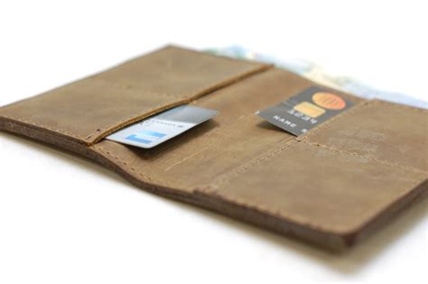 Extra Large Mens Leather Wallet Double Billfold Wallet Distressed