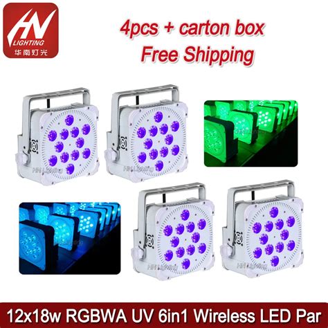 Wireless RGBWA UV 6IN1 LED Par Light 60 Led Set Of 4 12 18W For DJ