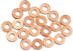 Amazon X AUTOHAUX 20 Pcs 4mm Inner Dia Copper Washers Flat Sealing