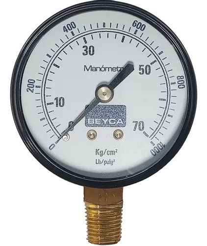 Manómetro 70 Kg cm² 63 Mm Rosca 1 4 Inferior Beyca Mm2 34 70