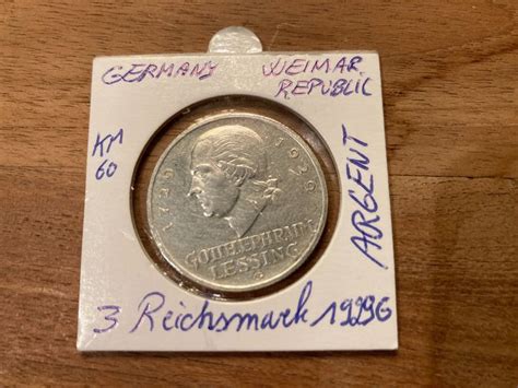 Germany Weimar Republic 3 Reichsmark 1929 G Lessing Catawiki