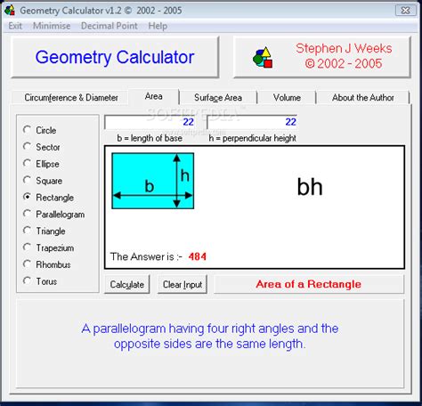 Geometry Calculator 1.2 - Download, Review, Screenshots