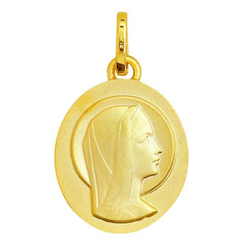 Médaille Sainte Vierge de profil Or jaune 375 Emanessence