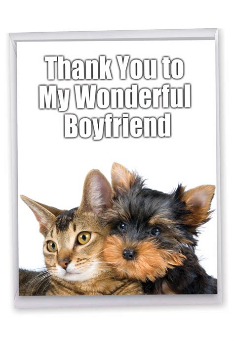 Thank You To My Wonderful Boyfriend Humor Thank You Jumbo Greeting Card