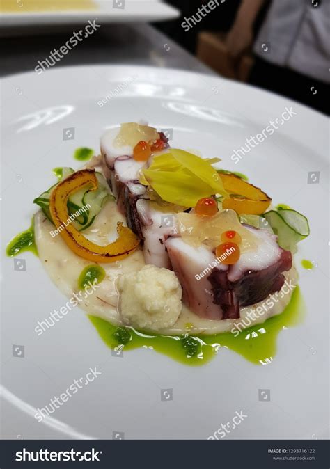 Octopus Leg Terrine White Wine Sauce Stock Photo 1293716122 Shutterstock