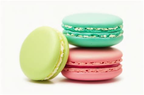 Premium Photo Colourful French Macaroons Or Macaron On White