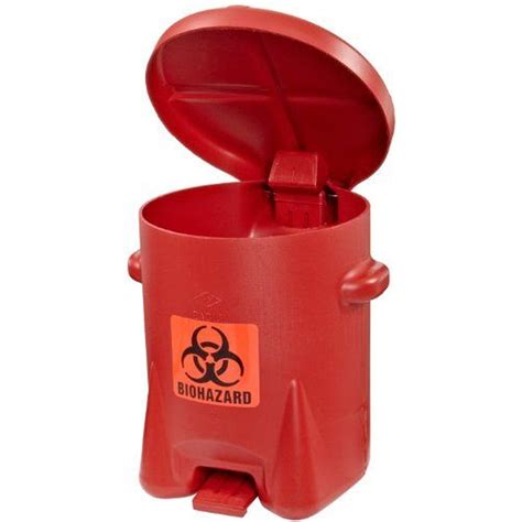 Biohazardous Waste Can 6 Gal Red Poly Source 4 Industries