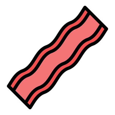 El Icono De Carne De Cerdo De Tocino Contorno Del Icono Vectorial De