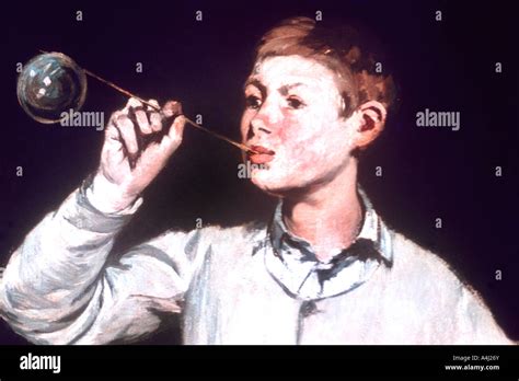 Boy Blowing Bubbles Detail 1867 Artist Edouard Manet Stock Photo