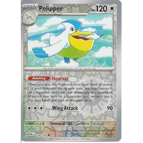 Pokemon Trading Card Game 159 193 Pelipper Reverse Holo SV 02