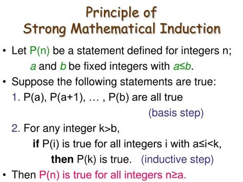 Ppt Principle Of Strong Mathematical Induction Powerpoint