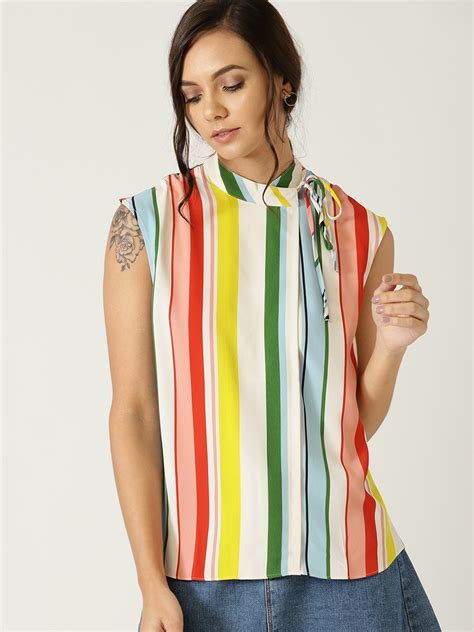 Buy Mango Women Multicoloured Striped Top Tops For Women 9432761 Myntra