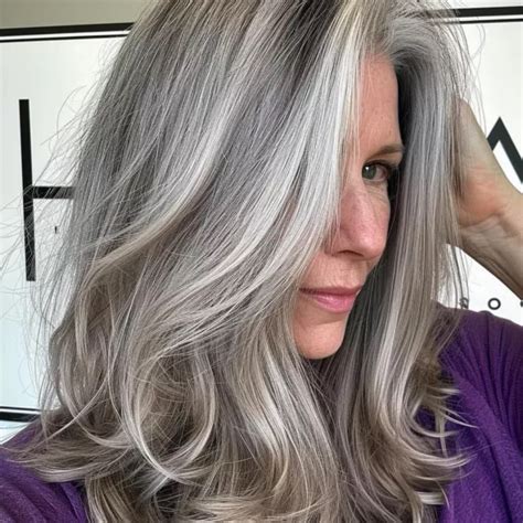 Soft Ash Blonde Grey Hair Transformation Blending Gray Hair Blonde Hair With Highlights