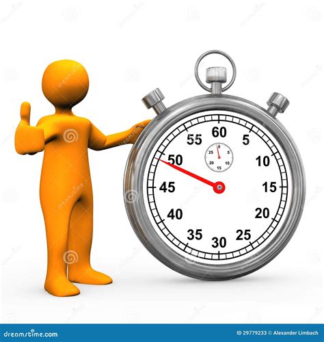 Stopwatch OK stock illustration. Image of puppet, cartoon - 29779233