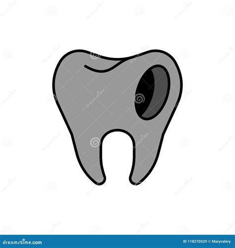 Tand Med Hålet Sjuk Tand Karies Och Pulpitistandvärk Vecto Vektor