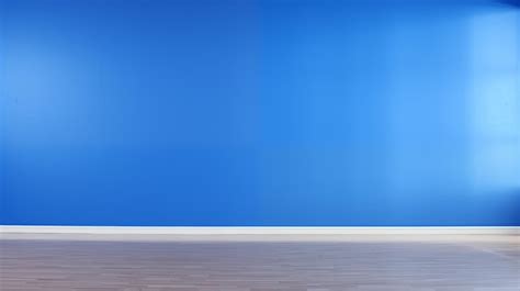 Empty Room With Blue Wall And Wooden Floor Suitable For Interior