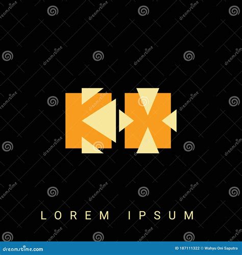 Modern Creative Shaped Kx Xk K X Logo Initial Logo Designs Templete With Black Background