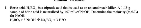 Solved Boric Acid H3BO3 Is A Triprotic Acid That Is Used Chegg