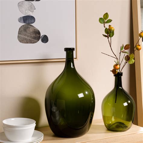 Brown Glass Vase For Flower Decoration Glossy All Home Living