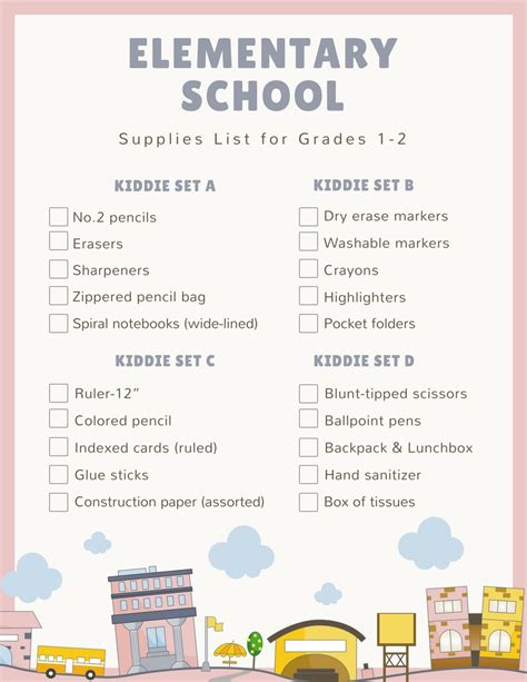 School Supplies List 6th Grade