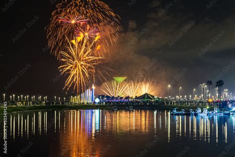 Fireworks At Al Khobar Saudi Arabia September 23 2022 National Day Celebration Of Kingdom Of