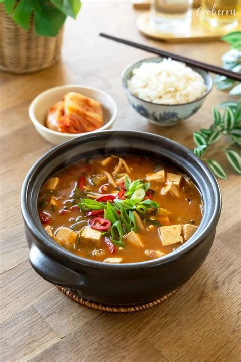 Easy Doenjang Jjigae Soybean Paste Stew Cookerru Recipe Korean