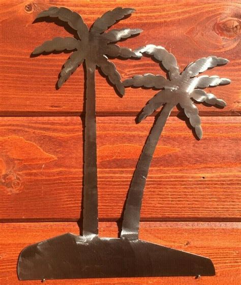 Palm Trees Metal Wall Art Skilwerx Colors 12 X 9 Ocean Nautical Marine Beach Ebay