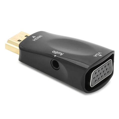 Hdmi Male To Vga Female Converter Mm Audio Jack Adapter With Audio