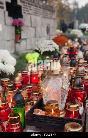 All Saints day on Polish cemeteries Stock Photo - Alamy